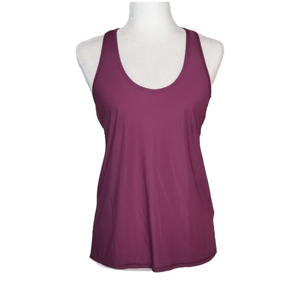Lululemon Tranqui Tank Mesh Open Back Top Red Grape - Picture 2 of 10